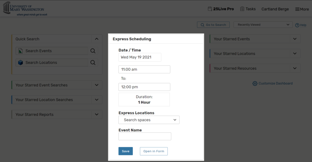 25live Pro 25Live Express Scheduling - Events and Conferencing