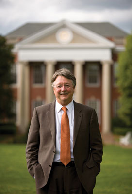 Rick Hurley in front of Chandler Hall.